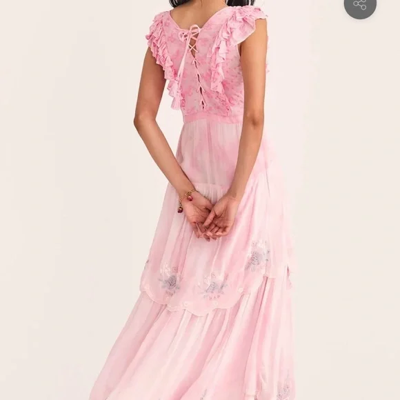 NWT Loveshackfancy Chantelle Misted Lily Maxi Dress - Picture 2 of 3